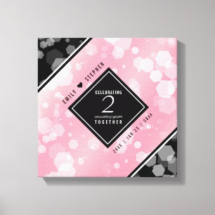 Elegant 2e Roos Jubileum van het Kwartz Weddenscha Canvas Afdruk