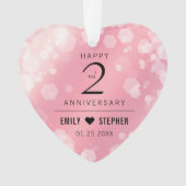 Elegant 2e Roos Jubileum van het Kwartz Weddenscha Ornament (voorkant)