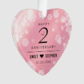 Elegant 2e Roos Jubileum van het Kwartz Weddenscha Ornament (voorkant)