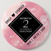 Elegant 2e Roos Jubileum van het Kwartz Weddenscha Ronde Button 6,0 Cm (Voorkant)