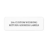 Elegant 30 x standaard aangepaste bruiloft retour  etiket (Voorkant)