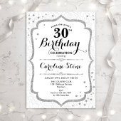 Elégant 30e anniversaire - Invitation blanche d'ar