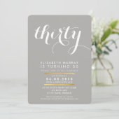 ELEGANT 30E anniversaire INVITATION script gris (Debout devant)