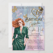 Elégant 30e anniversaire Invitation Shabby Chic Ro (Devant)