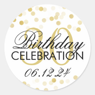 Elegant 30e verjaardag Gold Foil Glitter Lichten Ronde Sticker