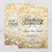 Elegant 30e verjaardagsfeestje gouden glitters lic kaart (Voorkant / Achterkant)