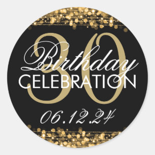 Elegant 30e verjaardagsfeestje Sparkles Gold Ronde Sticker