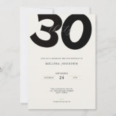 Elegant 30th Birthday Invitation - Minimal Style Kaart (Voorkant)