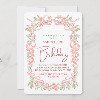 Elegant 30th Birthday Party Invitation Kaart