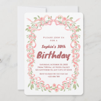Elegant 30th Birthday Party Invitation Kaart