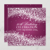 Elegant 30th Birthday Party Sparging Wave Pink Kaart (Voorkant / Achterkant)