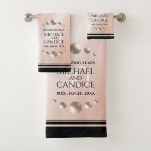 Elegant 30th Pearl Wedding Jubileum Celebration Bad Handdoek