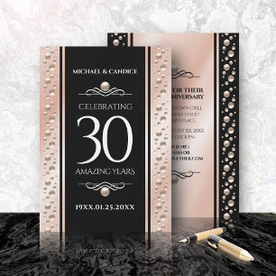 Elegant 30th Pearl Wedding Jubileum Celebration Kaart
