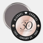 Elegant 30th Pearl Wedding Jubileum Celebration Magneet (Voorkant / Achterkant)