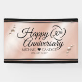 Elegant 30th Pearl Wedding Jubileum Celebration Spandoek (Horizontaal)