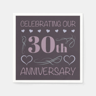 Elegant 30th Wedding Jubileum Paars Servet