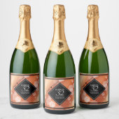 Elegant 32e Brons Bruiloft Jubileum Wijnlabel Sparkling Wijnetiket (Flessen)