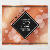 Elegant 32e Brons Bruiloft Jubileum Wijnlabel Sparkling Wijnetiket (Enkel label)