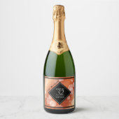 Elegant 32e Brons Bruiloft Jubileum Wijnlabel Sparkling Wijnetiket (Voorkant)