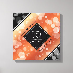 Elegant 32e Bronze Wedding Jubileum Canvas Afdruk