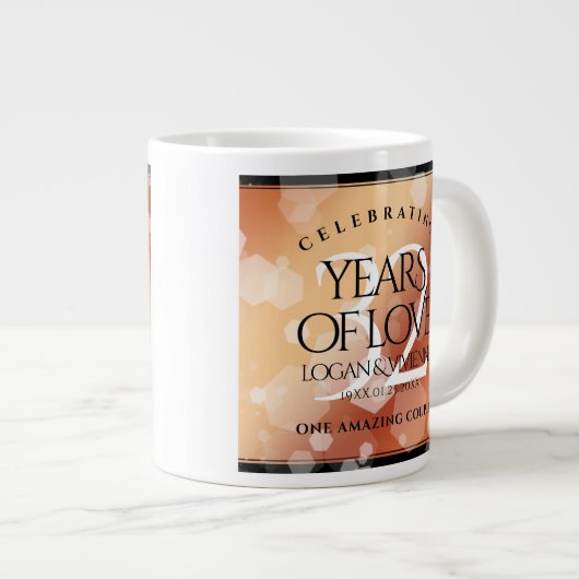 Elegant 32e Bronze Wedding Jubileum Extra Grote Beker (Voorkant rechts)