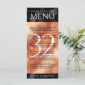 Elegant 32e Bronze Wedding Jubileum Menu (Staand voorkant)