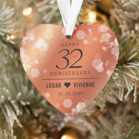 Elegant 32e Bronze Wedding Jubileum Ornament (Boom)
