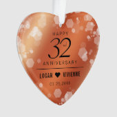 Elegant 32e Bronze Wedding Jubileum Ornament (voorkant)
