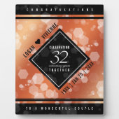 Elegant 32e Bronze Wedding Jubileum Plaque Fotoplaat (Voorkant)