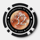 Elegant 32e Bronze Wedding Jubileum Poker Chips (Achterkant)