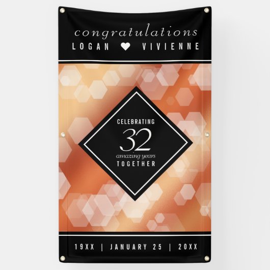 Elegant 32e Bronze Wedding Jubileum Spandoek (Verticaal)