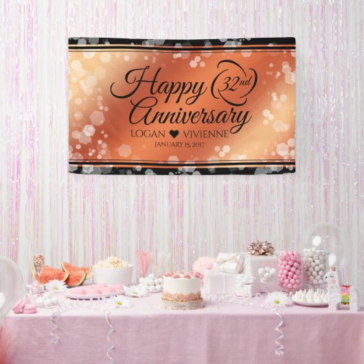 Elegant 32e Bronze Wedding Jubileum Spandoek (Feest)