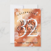 Elegant 32e Bronze Wedding Jubileum Table Kaart (Achterkant)