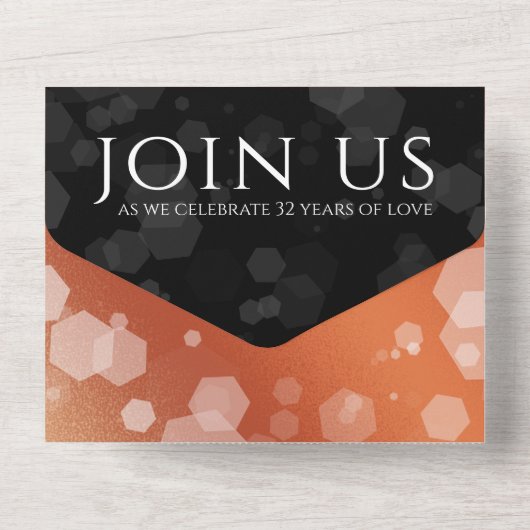 Elegant 32e Bronzen Huwelijksjubileum All In One Uitnodiging (Achterkant)