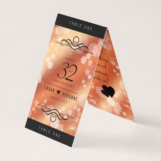 Élégant 32ème anniversaire de Mariage de bronze (Front)