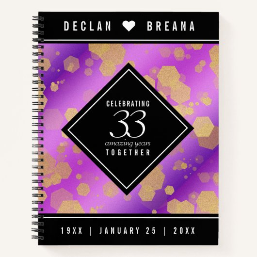 Élégant 33e Mariage Améthyste Carnet d'anniversair (Devant)