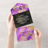 Elegant 33rd Amethyst Wedding Jubileum All In One Uitnodiging (Afscheurbaar)