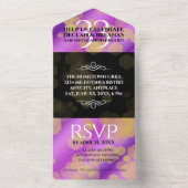 Elegant 33rd Amethyst Wedding Jubileum All In One Uitnodiging (Binnen)