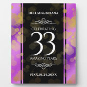 Elegant 33rd Amethyst Wedding Jubileum Fotoplaat (Voorkant)