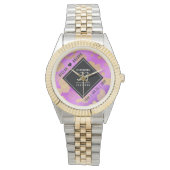 Elegant 33rd Amethyst Wedding Jubileum Horloge (Voorkant)