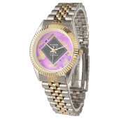 Elegant 33rd Amethyst Wedding Jubileum Horloge (Gekanteld)