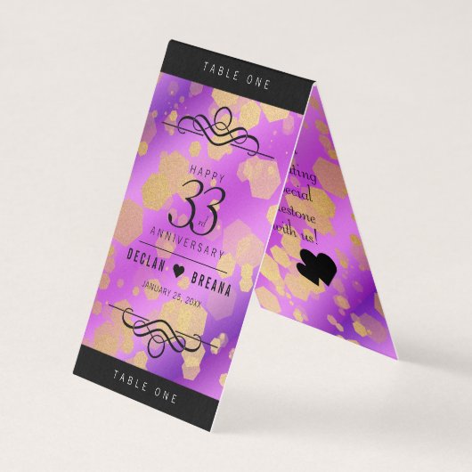 Elegant 33rd Amethyst Wedding Jubileum Kaart (Voorkant)