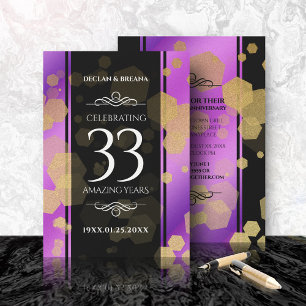Elegant 33rd Amethyst Wedding Jubileum Kaart