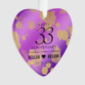 Elegant 33rd Amethyst Wedding Jubileum Ornament (voorkant)