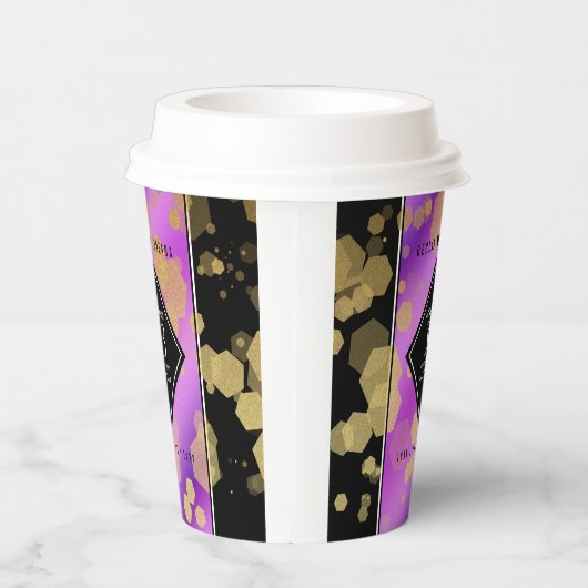 Elegant 33rd Amethyst Wedding Jubileum Papieren Bekers (Rechts)