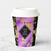 Elegant 33rd Amethyst Wedding Jubileum Papieren Bekers (Voorkant)
