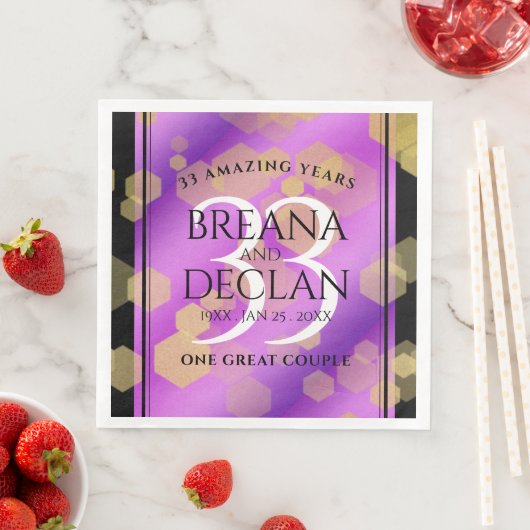 Elegant 33rd Amethyst Wedding Jubileum Servet (Insitu)