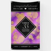Elegant 33rd Amethyst Wedding Jubileum Spandoek (Verticaal)