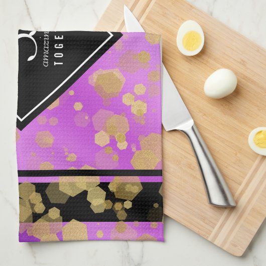 Elegant 33rd Amethyst Wedding Jubileum Theedoek (Quarter Fold)