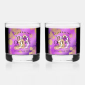 Elegant 33rd Amethyst Wedding Jubileum Whisky Glas (Achterkant)